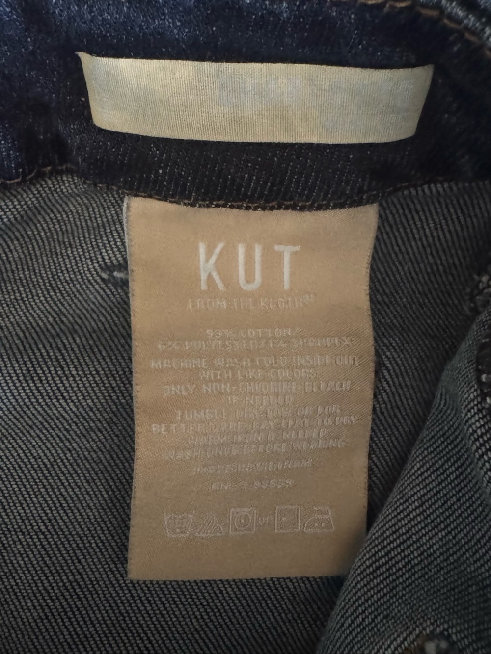 KUT From the Kloth Size 14 High Rise Wide Leg Jeans Dark Wash Patch Pocket - Picture 4 of 5